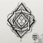 Tattoo design, runes deconstructed and reasse… – tattoo sketch (№1751481637_0, 02.07.2025 18:40) — tattoovalue.net