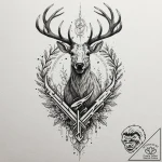 Tattoo sketch — reindeer skeleton turning int… – tattoo sketch (№1751481976_0, 02.07.2025 18:46) — tattoovalue.net