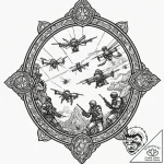 Tattoo design, a stained glass window, depict… – tattoo sketch (№1751482057_0, 02.07.2025 18:47) — tattoovalue.net