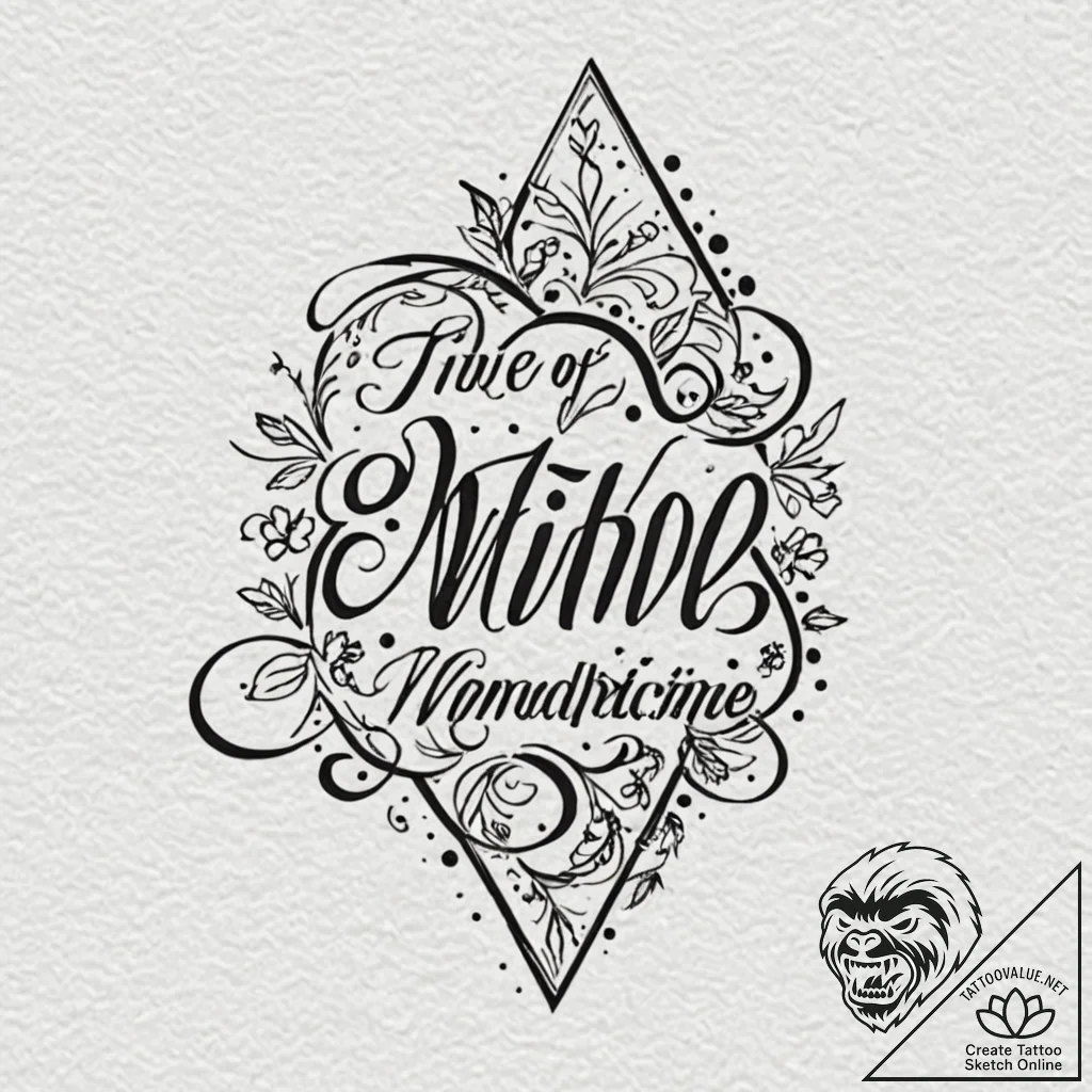Tattoo design, a word of personal significanc... - tattoo sketch (№1751482545_0, 02.07.2025 18:55) — tattoovalue.net