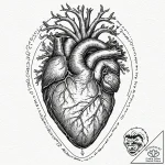 Tattoo design, a realistic anatomical heart,… – tattoo sketch (№1751482639_0, 02.07.2025 18:57) — tattoovalue.net