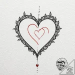 Tattoo design, handpoke style, a heart, but i… – tattoo sketch (№1751482720_0, 02.07.2025 18:58) — tattoovalue.net