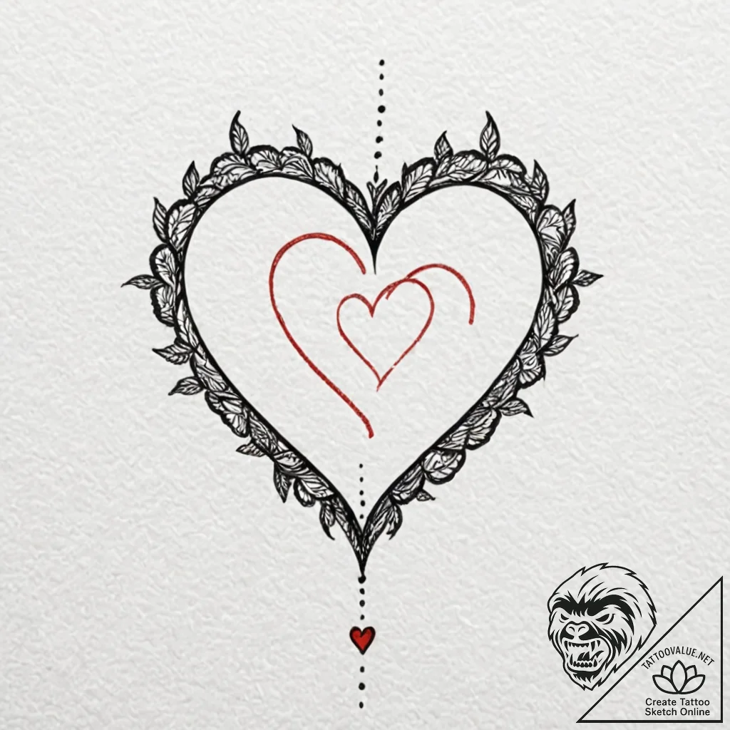 Tattoo design, handpoke style, a heart, but i... - tattoo sketch (№1751482720_0, 02.07.2025 18:58) — tattoovalue.net