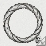 Tattoo design, a circle made of a single, con… – tattoo sketch (№1751482882_0, 02.07.2025 19:01) — tattoovalue.net