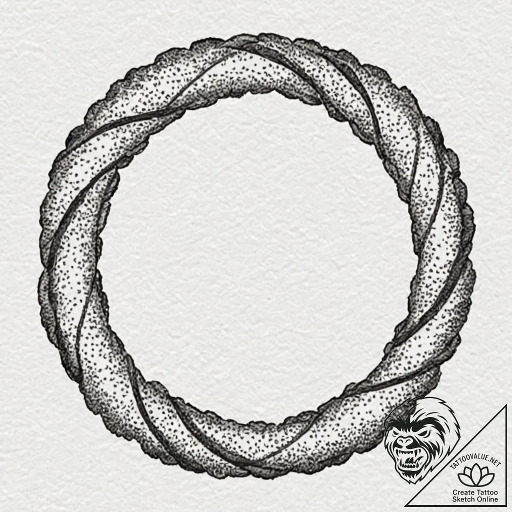 Tattoo design, a circle made of a single, con... - tattoo sketch (№1751482882_0, 02.07.2025 19:01) — tattoovalue.net