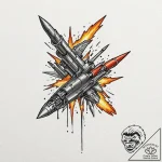 Category 3: steel & fire (artillery, missiles… – tattoo sketch (№1751483463_0, 02.07.2025 19:11) — tattoovalue.net