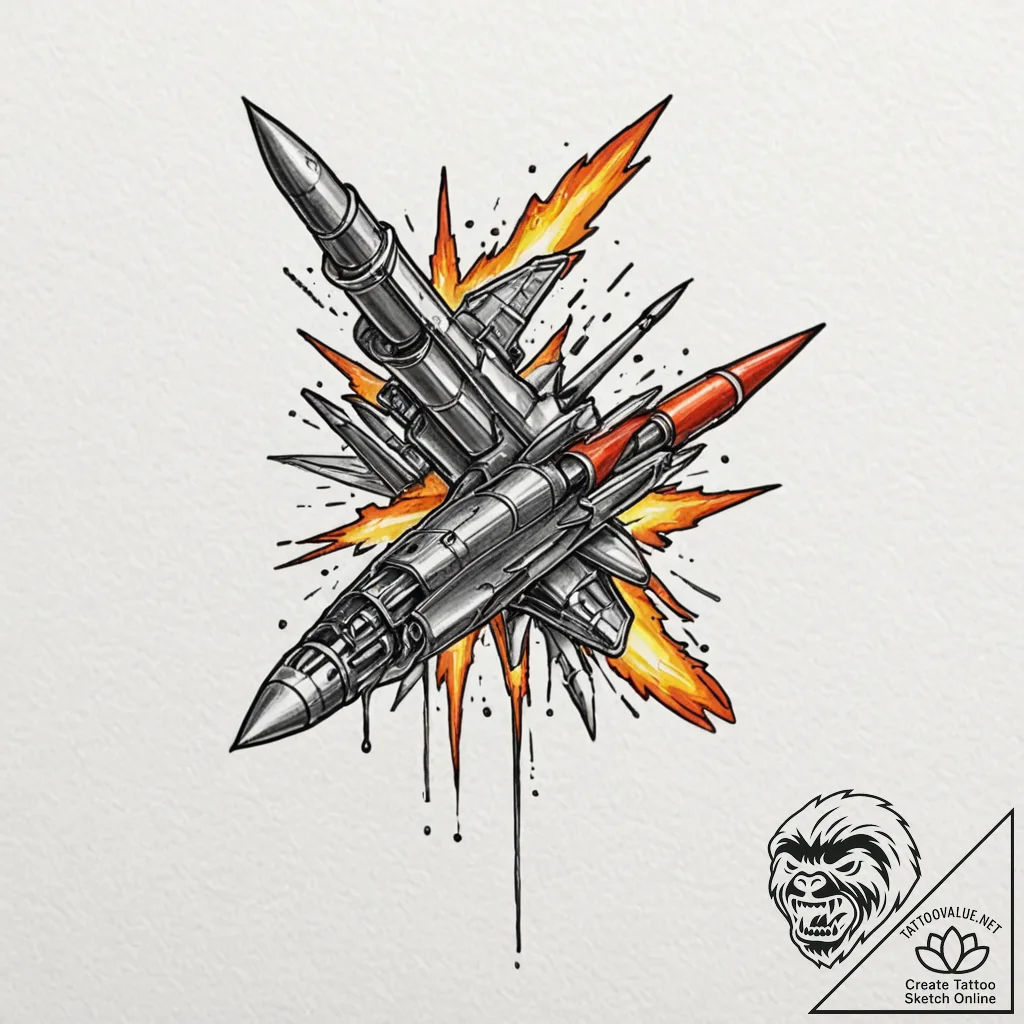 Category 3: steel & fire (artillery, missiles... - tattoo sketch (№1751483463_0, 02.07.2025 19:11) — tattoovalue.net