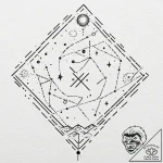 Tattoo design, runes appearing as constellati… – tattoo sketch (№1751483623_0, 02.07.2025 19:13) — tattoovalue.net