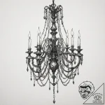 Tattoo design, a chandelier made of human bon… – tattoo sketch (№1751483705_0, 02.07.2025 19:15) — tattoovalue.net