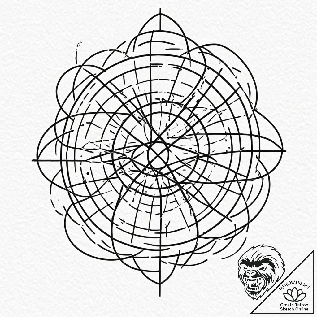 Tattoo design, a sound-nullifying symbol, sur... - tattoo sketch (№1751484291_0, 02.07.2025 19:24) — tattoovalue.net