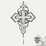 Tattoo design, a medic’s cross symbol, formed… – tattoo sketch (№1751484372_0, 02.07.2025 19:26) — tattoovalue.net