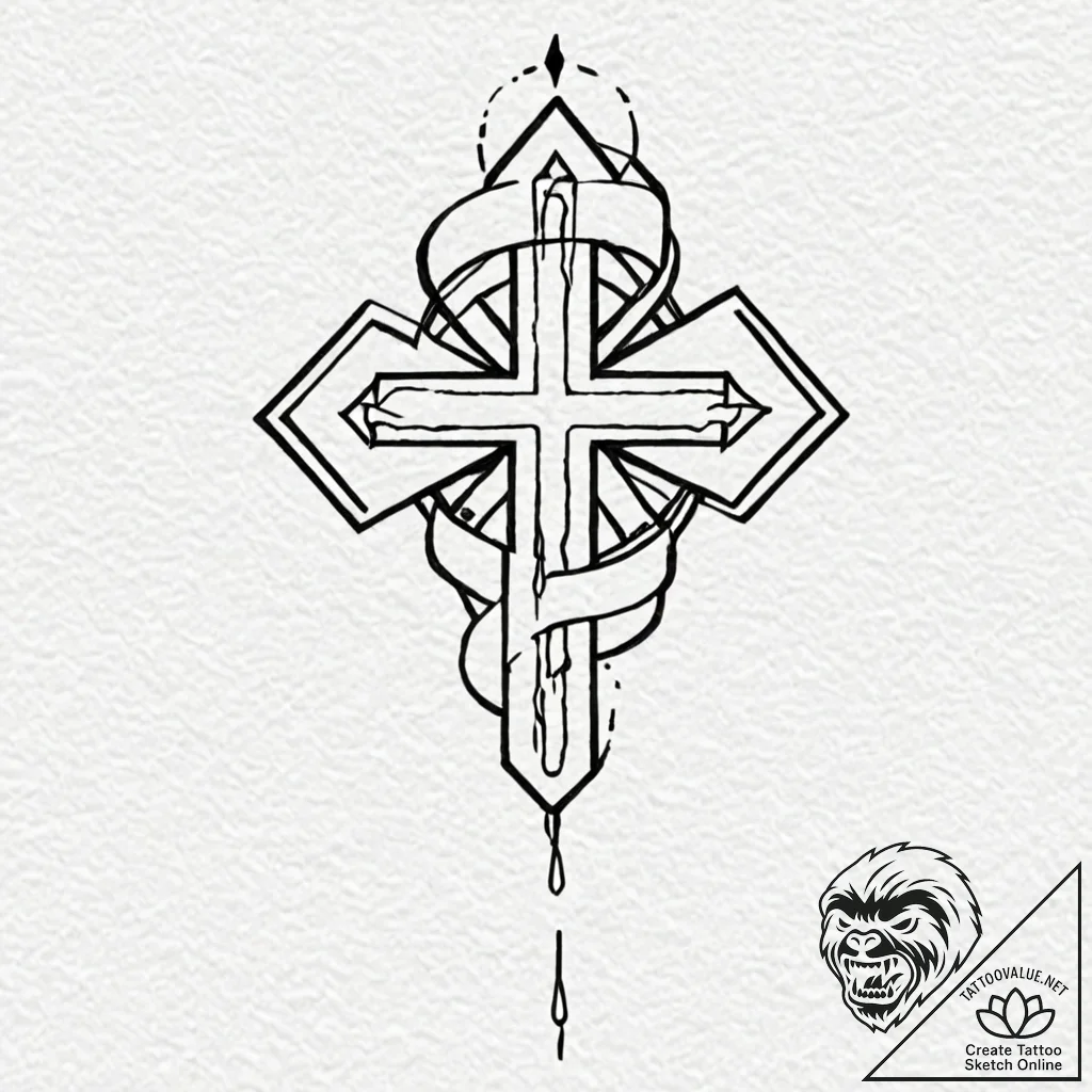 Tattoo design, a medic's cross symbol, formed... - tattoo sketch (№1751484372_0, 02.07.2025 19:26) — tattoovalue.net