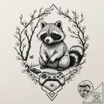 Tattoo design, a tanuki (raccoon dog spirit)… – tattoo sketch (№1751484616_0, 02.07.2025 19:30) — tattoovalue.net