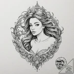 Tattoo design, a mythological siren, her song… – tattoo sketch (№1751484699_0, 02.07.2025 19:31) — tattoovalue.net