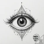 Tattoo design, a human eye, the pupil is the… – tattoo sketch (№1751485517_0, 02.07.2025 19:45) — tattoovalue.net