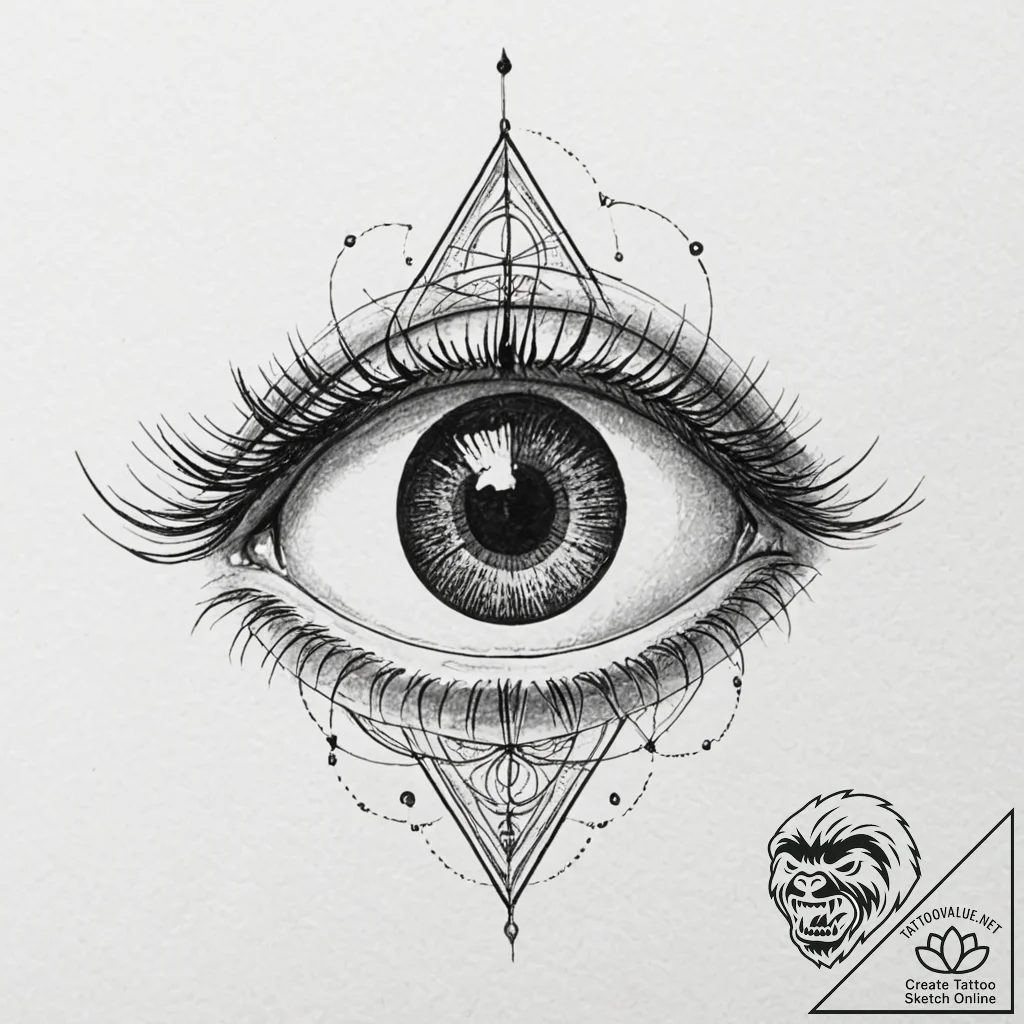 Tattoo design, a human eye, the pupil is the... - tattoo sketch (№1751485517_0, 02.07.2025 19:45) — tattoovalue.net