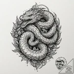 Tattoo design, jormungandr tattooed in a styl… – tattoo sketch (№1751486007_0, 02.07.2025 19:53) — tattoovalue.net