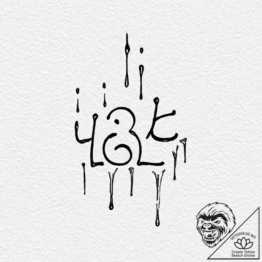 Tattoo design, handpoke style, the text "lol"... - tattoo sketch (№1751486089_0, 02.07.2025 19:54) — tattoovalue.net