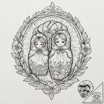 Tattoo design, a matryoshka doll, each smalle… – tattoo sketch (№1751486171_0, 02.07.2025 19:56) — tattoovalue.net