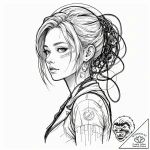 Tattoo sleeve design, manga style, cyberpunk… – tattoo sketch (№1751486335_0, 02.07.2025 19:58) — tattoovalue.net