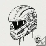 Tattoo design, a soldier’s helmet, a ghostly… – tattoo sketch (№1751487072_0, 02.07.2025 20:11) — tattoovalue.net