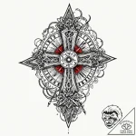 Tattoo design, handpoke style, a messy asteri… – tattoo sketch (№1751487154_0, 02.07.2025 20:12) — tattoovalue.net