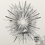 Tattoo design, a stylized explosion, done in… – tattoo sketch (№1751487401_0, 02.07.2025 20:16) — tattoovalue.net