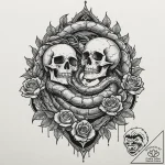 Tattoo design, an ouroboros serpent, but it’s… – tattoo sketch (№1751487482_0, 02.07.2025 20:18) — tattoovalue.net