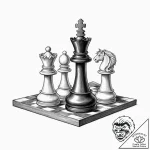 Tattoo design, a chess board where one side h… – tattoo sketch (№1751488215_0, 02.07.2025 20:30) — tattoovalue.net