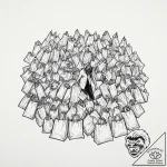 Tattoo design, a person drowning in a sea of… – tattoo sketch (№1751489047_0, 02.07.2025 20:44) — tattoovalue.net