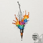 Tattoo design, handpoke style, a lit cigarett… – tattoo sketch (№1751490037_0, 02.07.2025 21:00) — tattoovalue.net