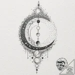 Tattoo design, the phases of the moon arrange… – tattoo sketch (№1751490120_0, 02.07.2025 21:02) — tattoovalue.net