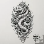 Tattoo sketch of thor’s hammer entwined with… – tattoo sketch (№1751491033_0, 02.07.2025 21:17) — tattoovalue.net