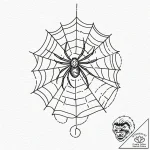 Tattoo design, a spiderweb in a corner, with… – tattoo sketch (№1751491526_0, 02.07.2025 21:25) — tattoovalue.net