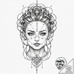 Tattoo design, a namakubi (severed head), but… – tattoo sketch (№1751491693_0, 02.07.2025 21:28) — tattoovalue.net
