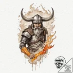 Tattoo design, a viking warrior composed enti… – tattoo sketch (№1751492438_0, 02.07.2025 21:40) — tattoovalue.net