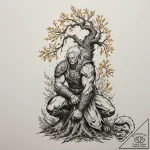 Tattoo sleeve design, elden ring inspired, a… – tattoo sketch (№1751492519_0, 02.07.2025 21:41) — tattoovalue.net