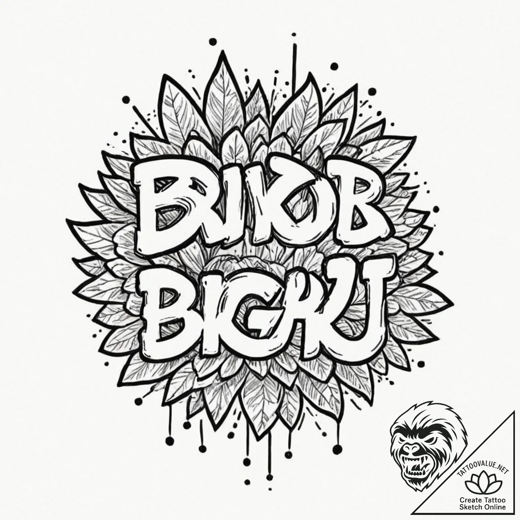 Tattoo design, handpoke style, the text "brb"... - tattoo sketch (№1751492682_0, 02.07.2025 21:44) — tattoovalue.net