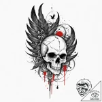 Tattoo design, a trash polka composition usin… – tattoo sketch (№1751493266_0, 02.07.2025 21:54) — tattoovalue.net