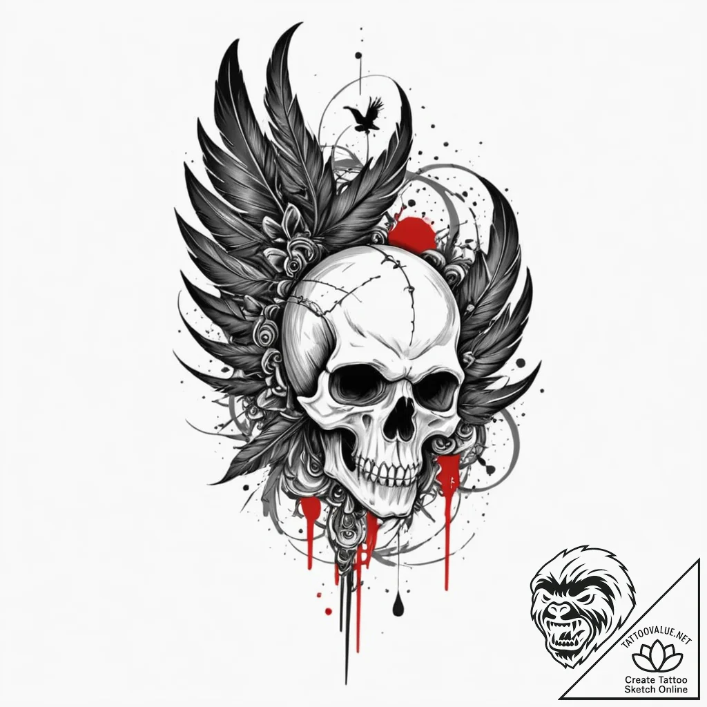 Tattoo design, a trash polka composition usin... - tattoo sketch (№1751493266_0, 02.07.2025 21:54) — tattoovalue.net