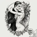 Tattoo sleeve design, vampire romance, elegan… – tattoo sketch (№1751493589_0, 02.07.2025 21:59) — tattoovalue.net