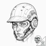 Tattoo design, soldier’s helmet, a ghostly di… – tattoo sketch (№1751493834_0, 02.07.2025 22:03) — tattoovalue.net