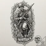 Tattoo design, a memorial statue to a soldier… – tattoo sketch (№1751494157_0, 02.07.2025 22:09) — tattoovalue.net