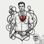 Tattoo sleeve design, black market surgeon, a… – tattoo sketch (№1751494320_0, 02.07.2025 22:12) — tattoovalue.net