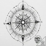 Tattoo design, vegvisir compass as a star map… – tattoo sketch (№1751494565_0, 02.07.2025 22:16) — tattoovalue.net