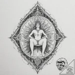 Tattoo design, a massive, ornate throne, comp… – tattoo sketch (№1751495300_0, 02.07.2025 22:28) — tattoovalue.net