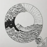 Tattoo design, a perfect circle, the top half… – tattoo sketch (№1751496127_0, 02.07.2025 22:42) — tattoovalue.net