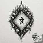 Tattoo design, a stone with runes, covered in… – tattoo sketch (№1751496289_0, 02.07.2025 22:44) — tattoovalue.net