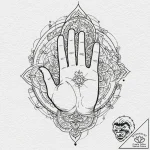 Tattoo design, the “hand of the mysteries” or… – tattoo sketch (№1751496533_0, 02.07.2025 22:48) — tattoovalue.net
