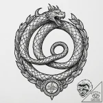 Tattoo sketch of a serpent biting its own tai… – tattoo sketch (№1751497115_0, 02.07.2025 22:58) — tattoovalue.net